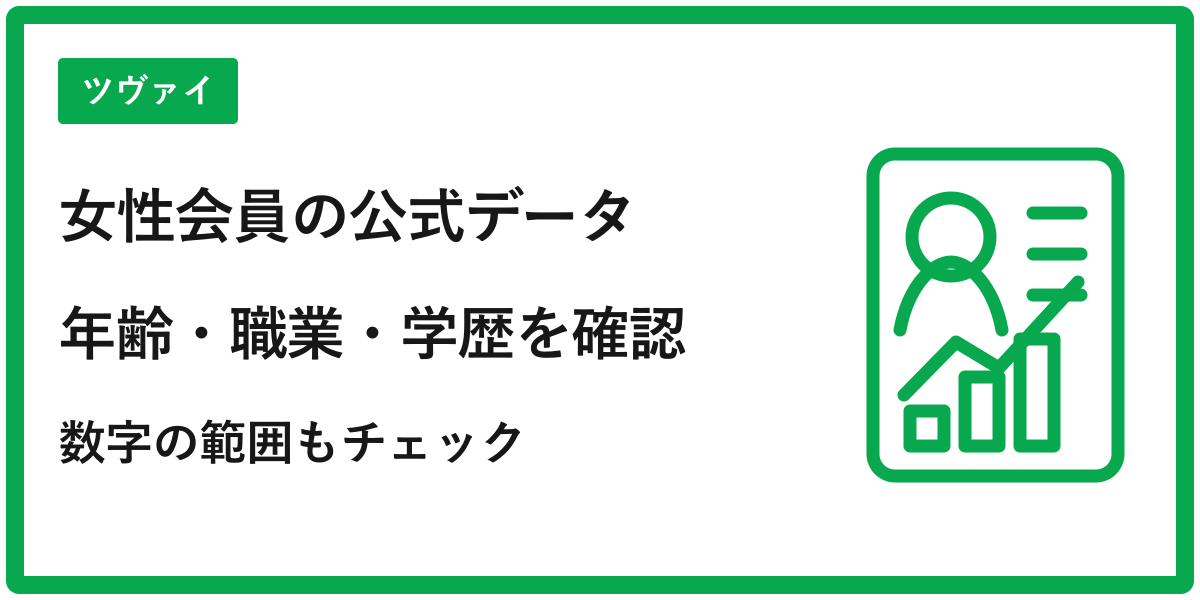 ツヴァイ女性会員の年齢・職業・学歴を確認