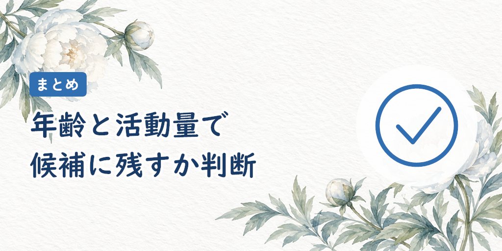 まとめ|年齢・活動量・担当者との相性で判断しよう