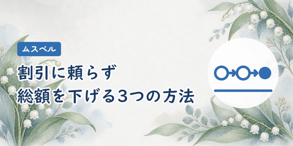 割引だけに頼らず総額を下げる3つの方法